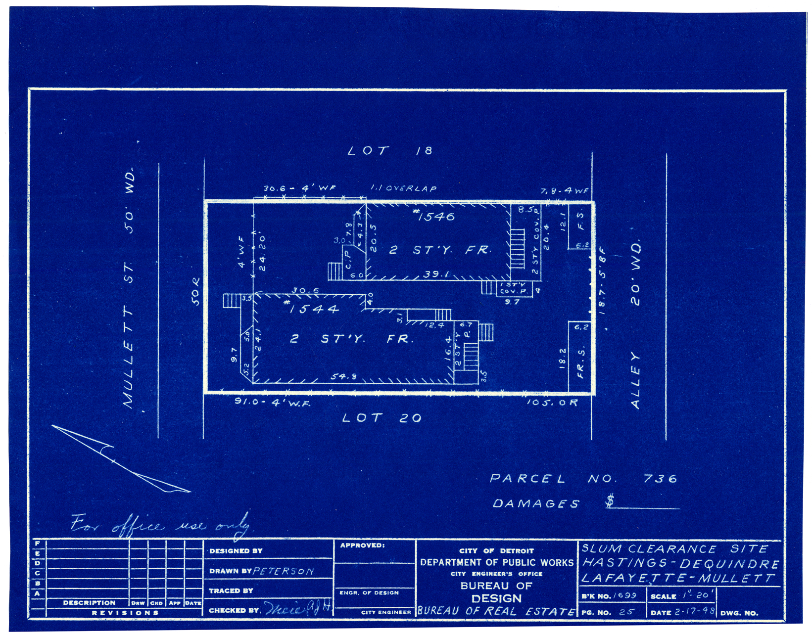 Plot plan for property on Mullett