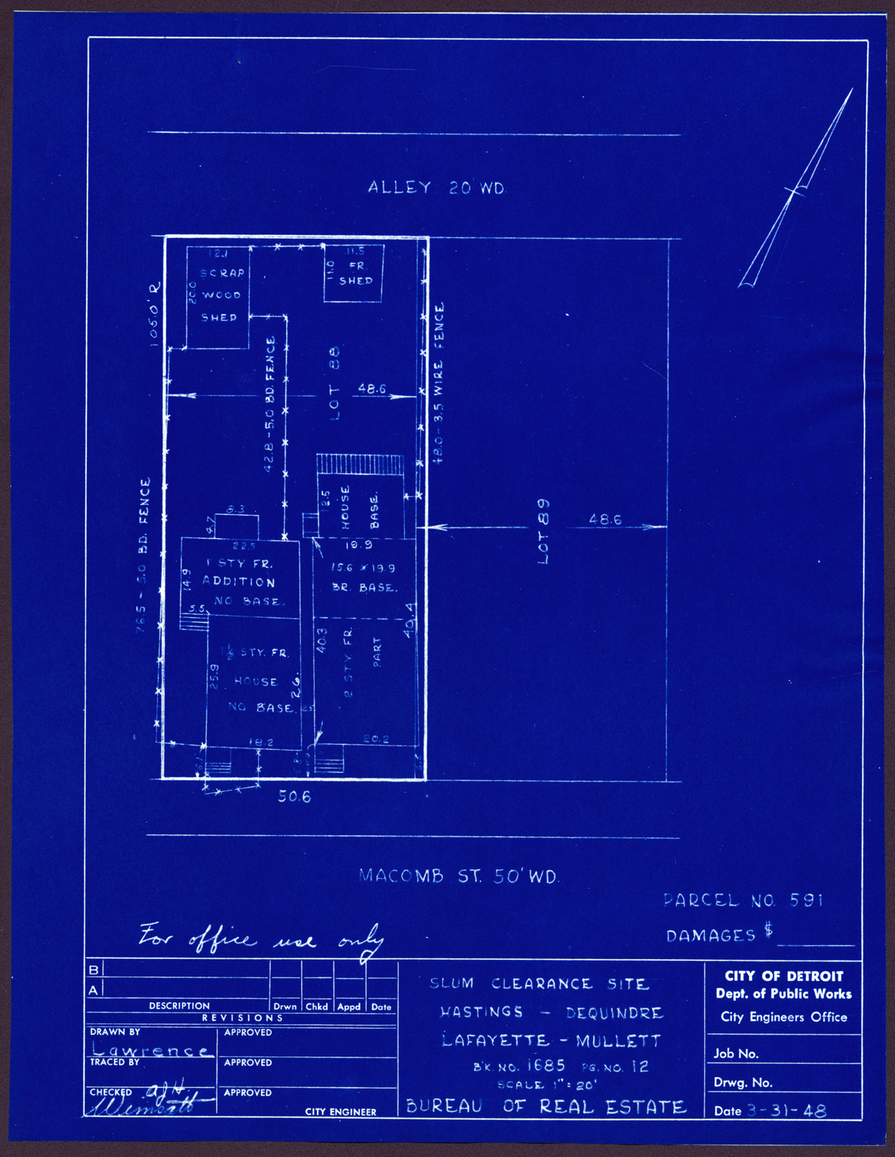 Plot plan for property on Macomb