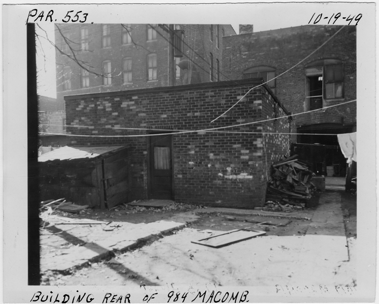 Building at rear of 984 Macomb