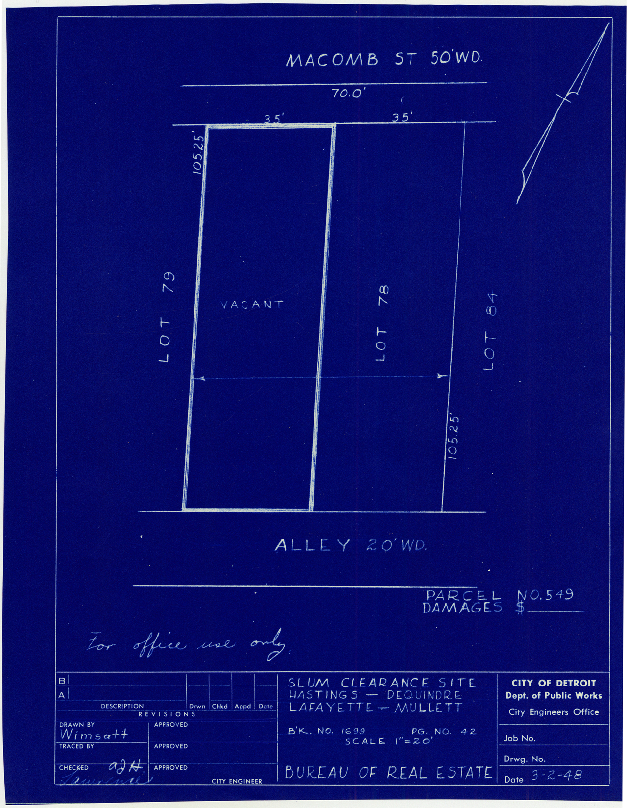 Plot plan for property on Macomb