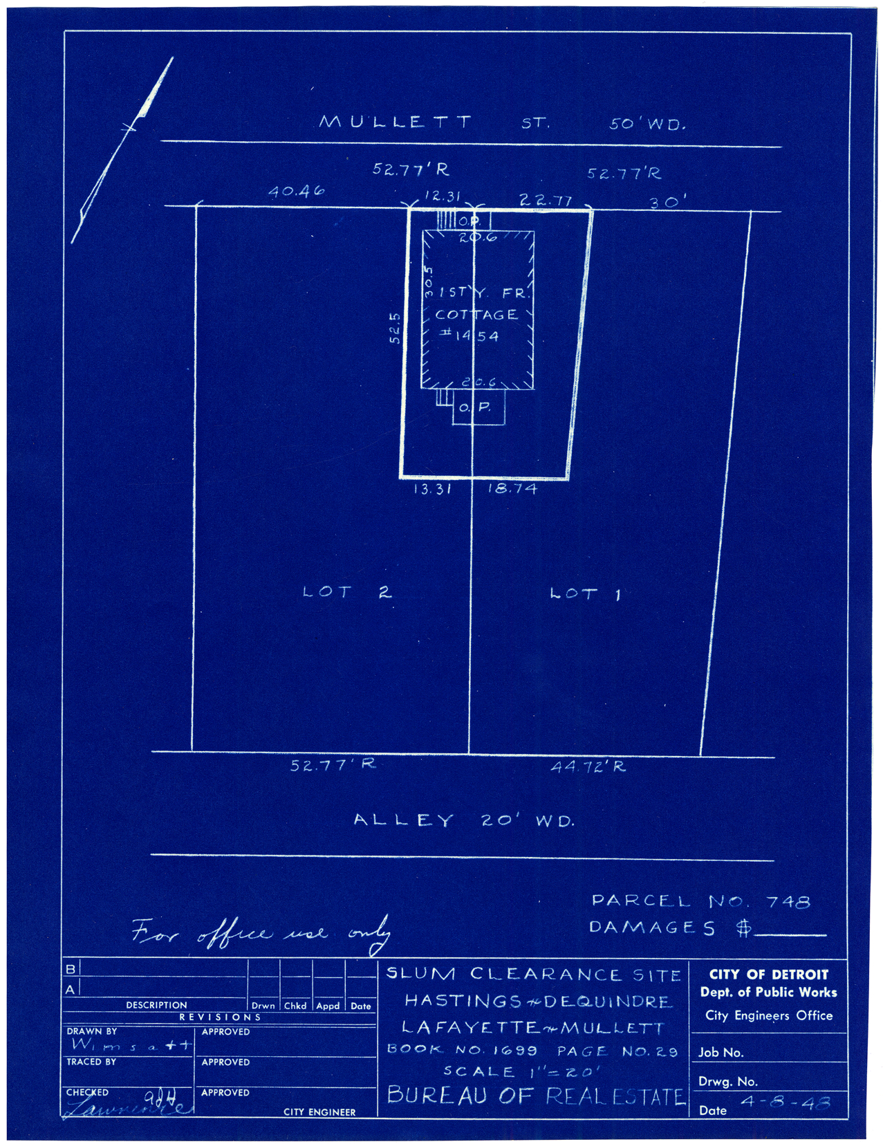 Plot plan for property on Mullett