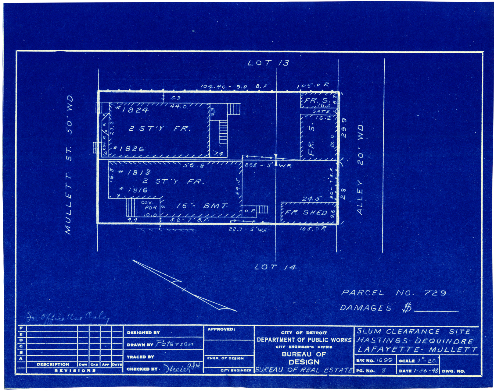 Plot plan for property on Mullett
