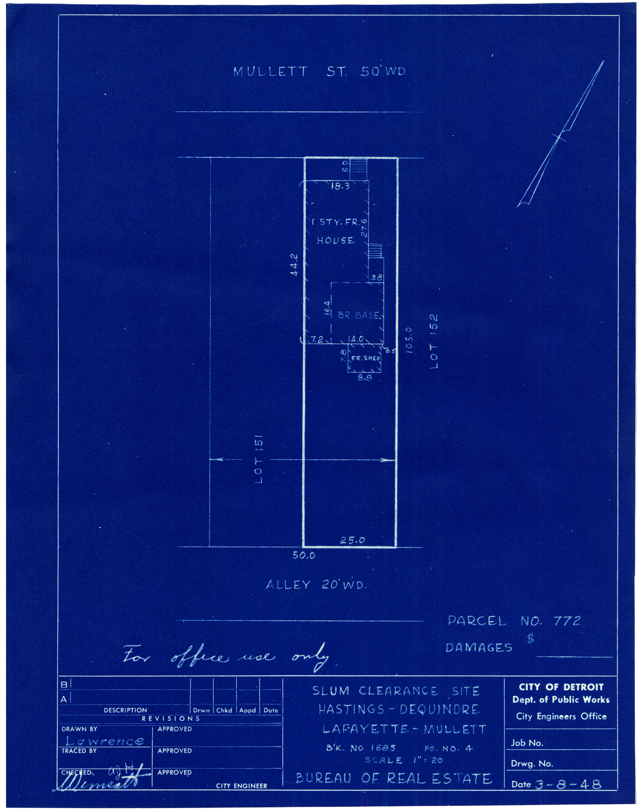 Plot plan for property on Mullett