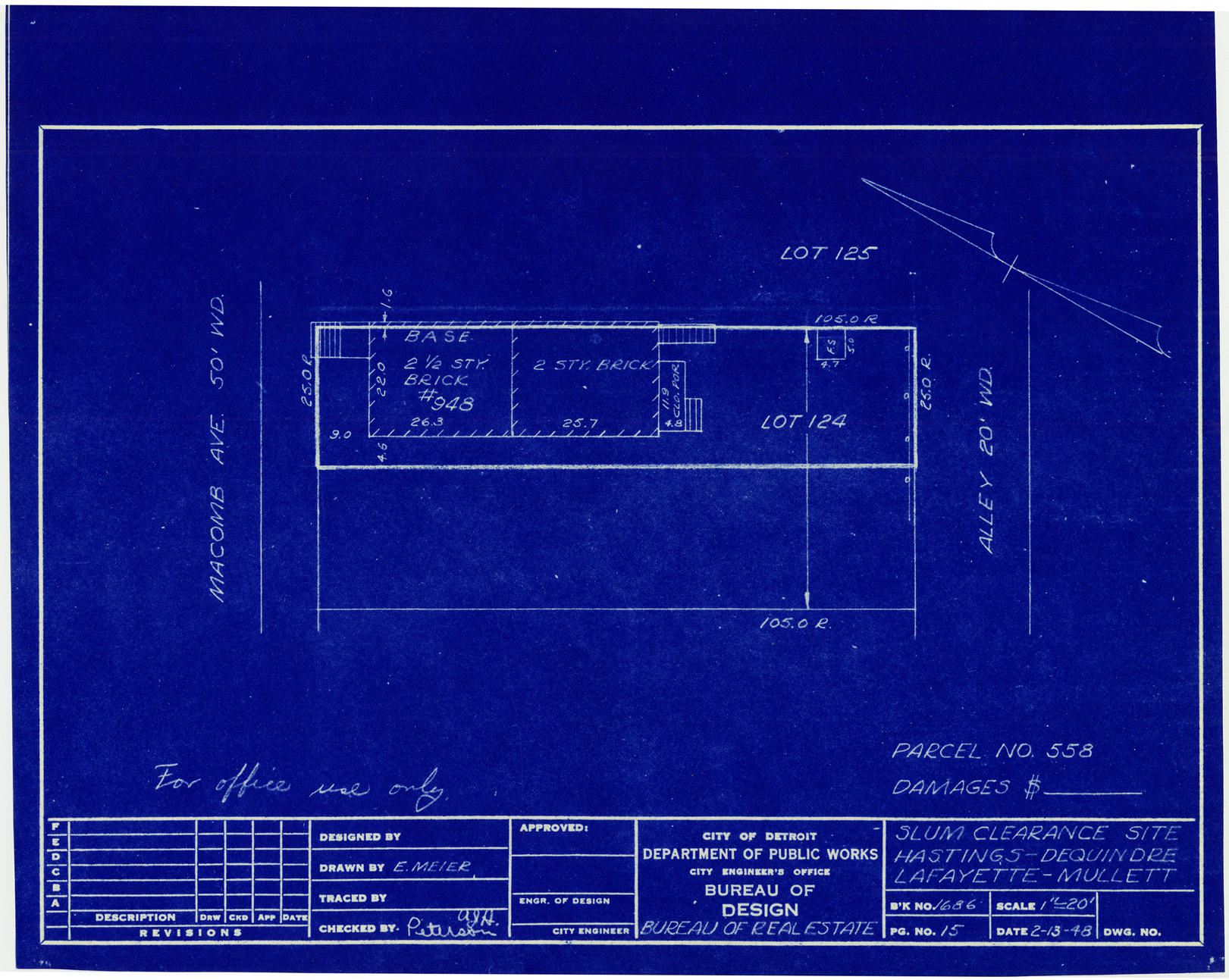Plot plan for property on Macomb