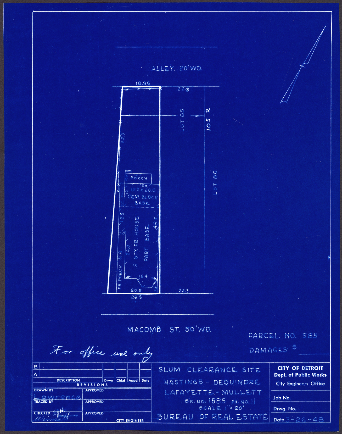 Plot plan for property on Macomb