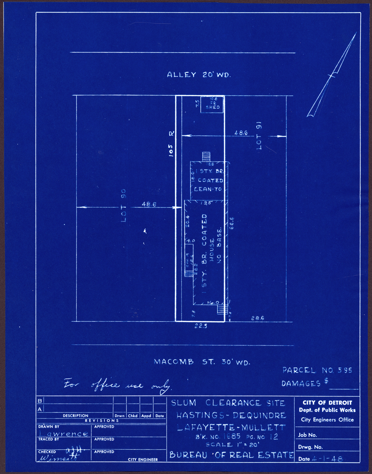 Plot plan for property on Macomb