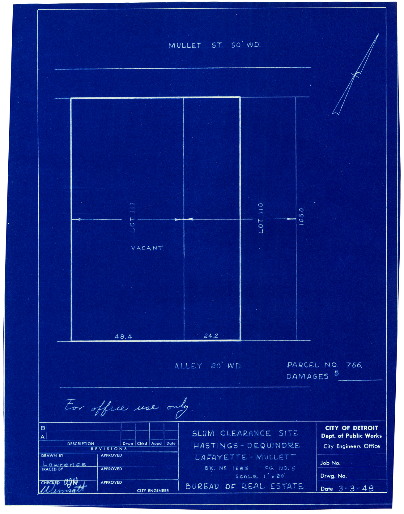 Plot plan for property on Mullett