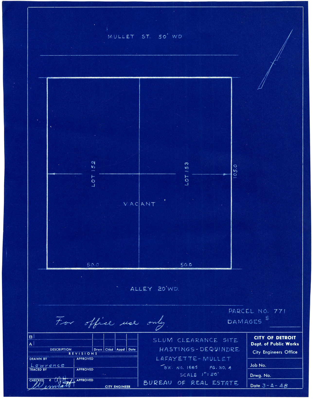 Plot plan for property on Mullett