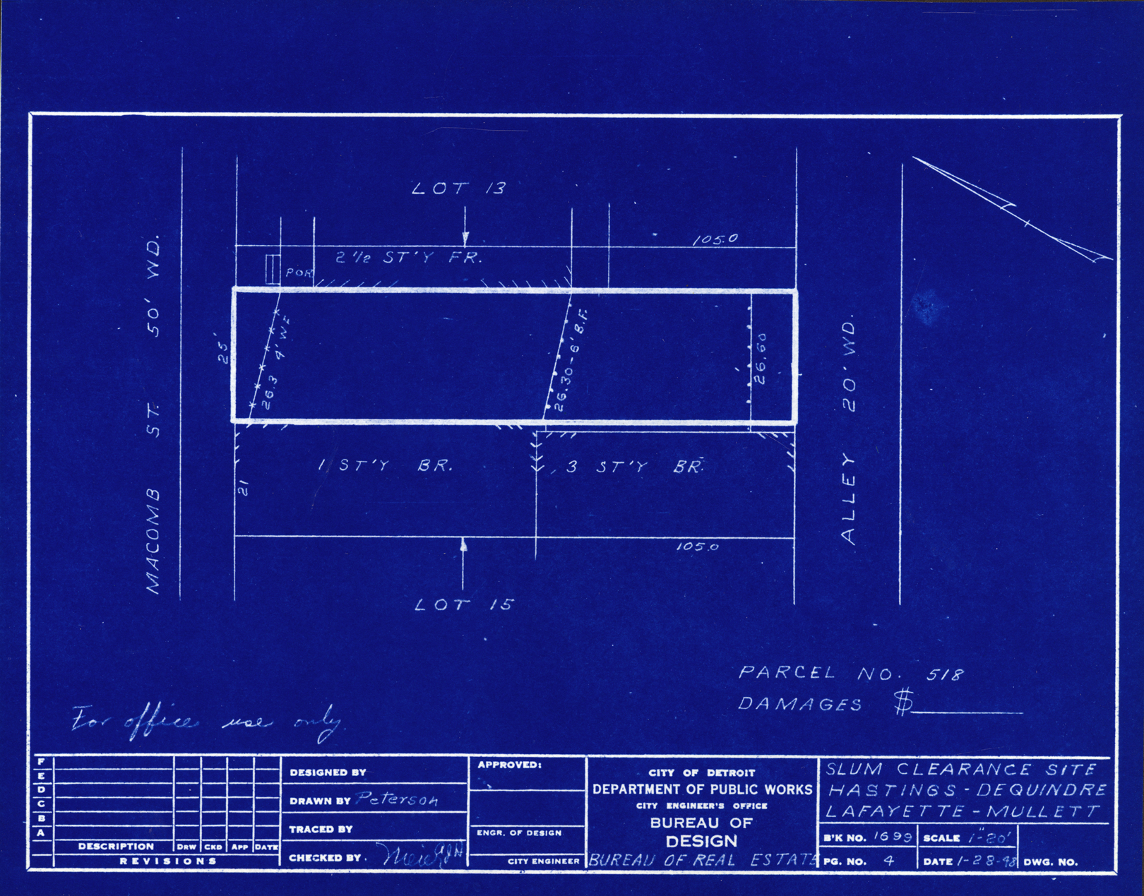 Plot plan for property on Macomb