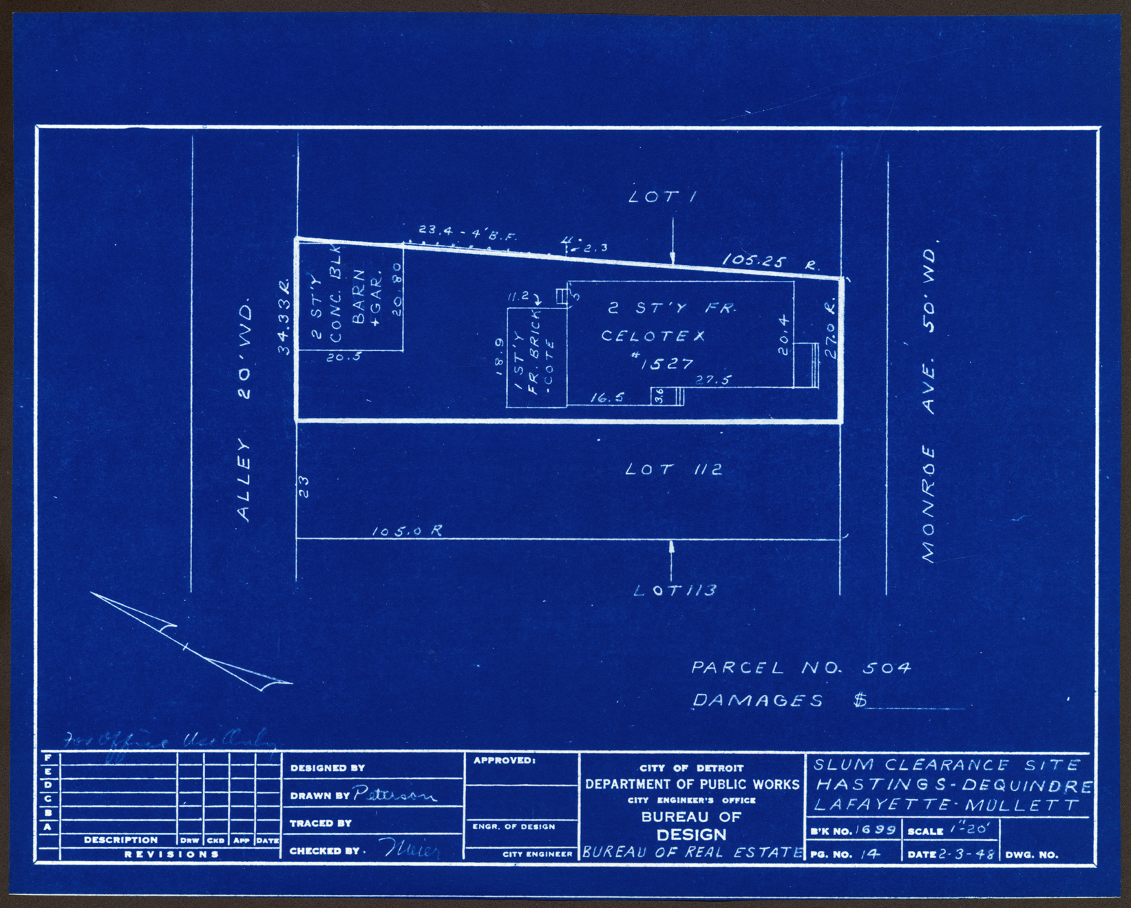 Plot plan for property on Monroe