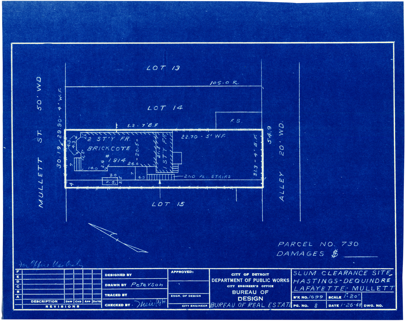 Plot plan for property on Mullett