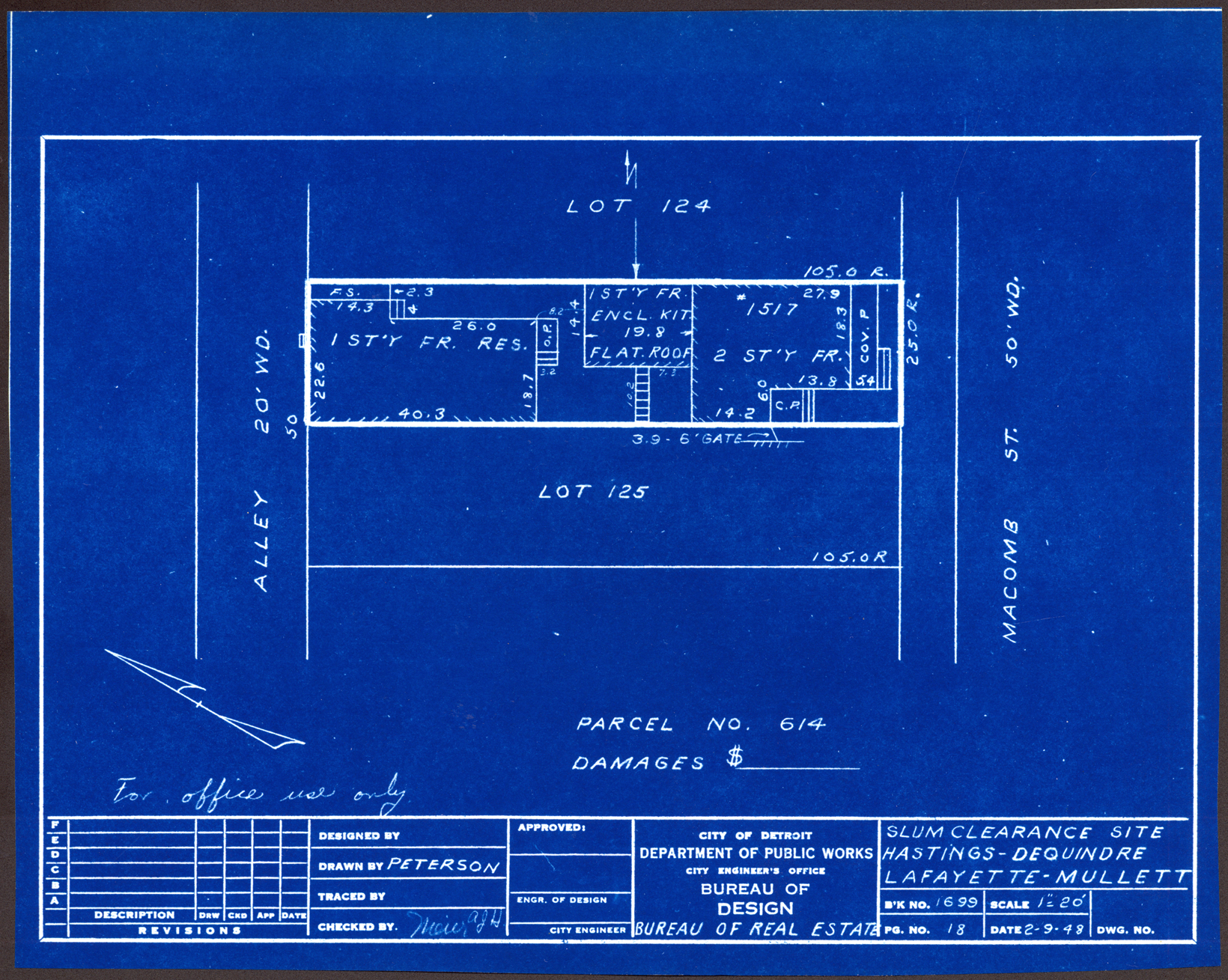 Plot plan for property on Macomb