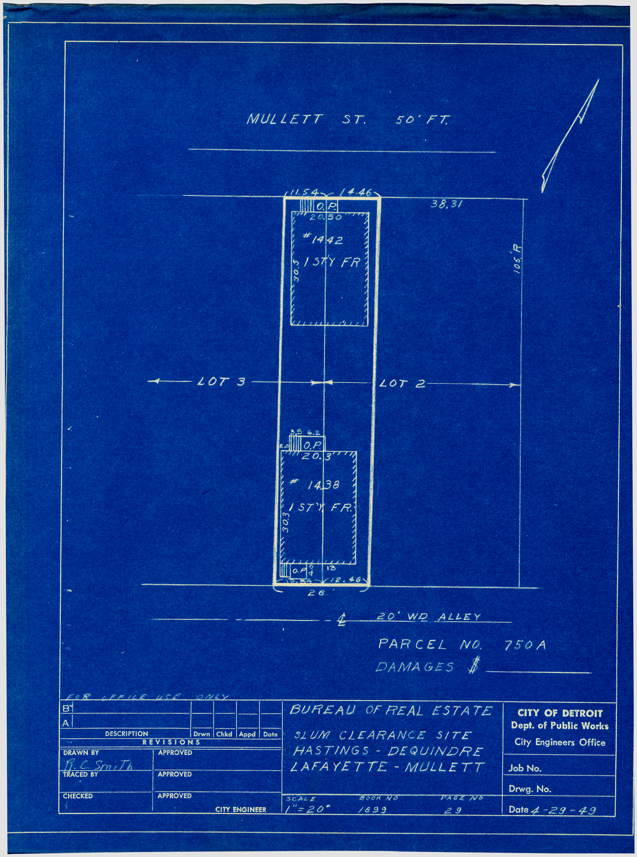 Plot plan for property on Mullett