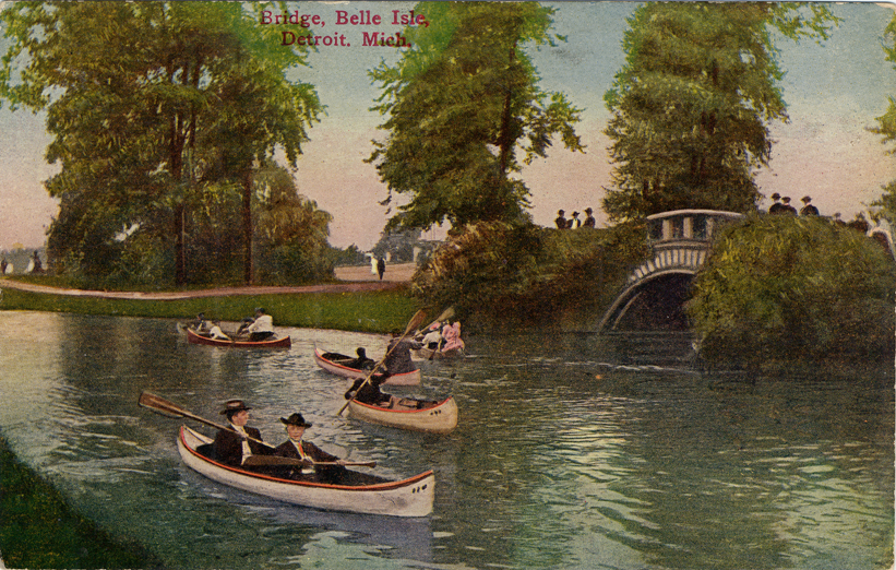 Canoeists on Belle Isle canal