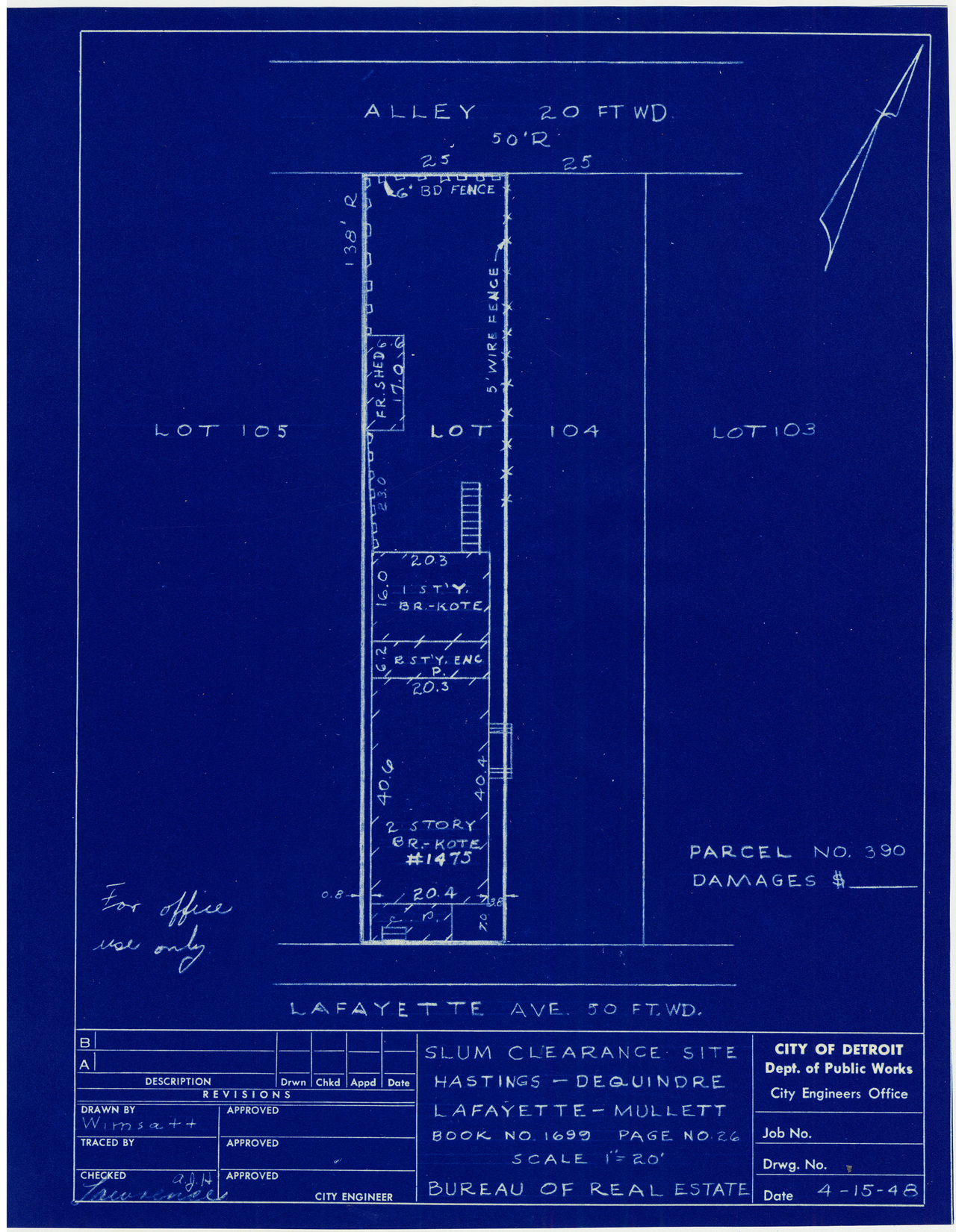 Plot plan for property on Lafayette