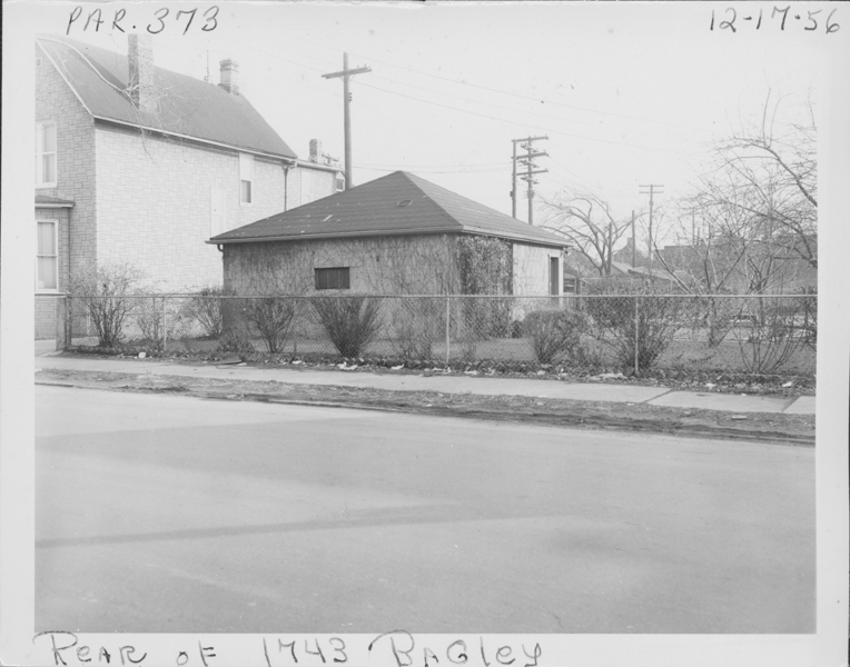 Garage at rear of 1743 Bagley