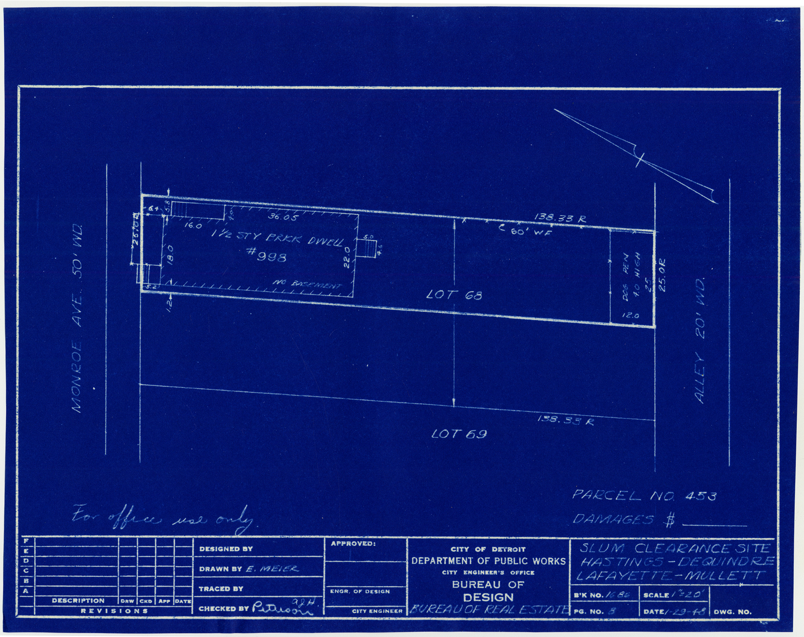 Plot plan for property on Monroe