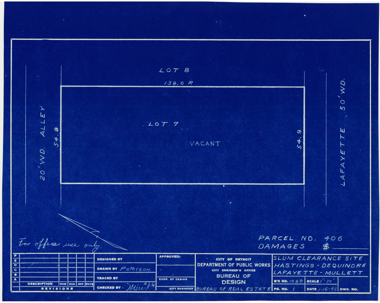 Plot plan for property on Lafayette