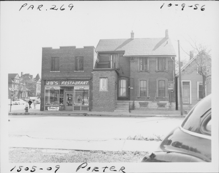 JD's Restaurant at 1505 Porter and house at 1509 Porter