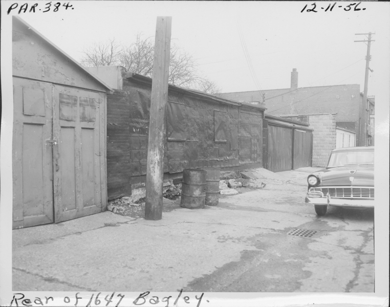 Garages at rear of 1647 Bagley