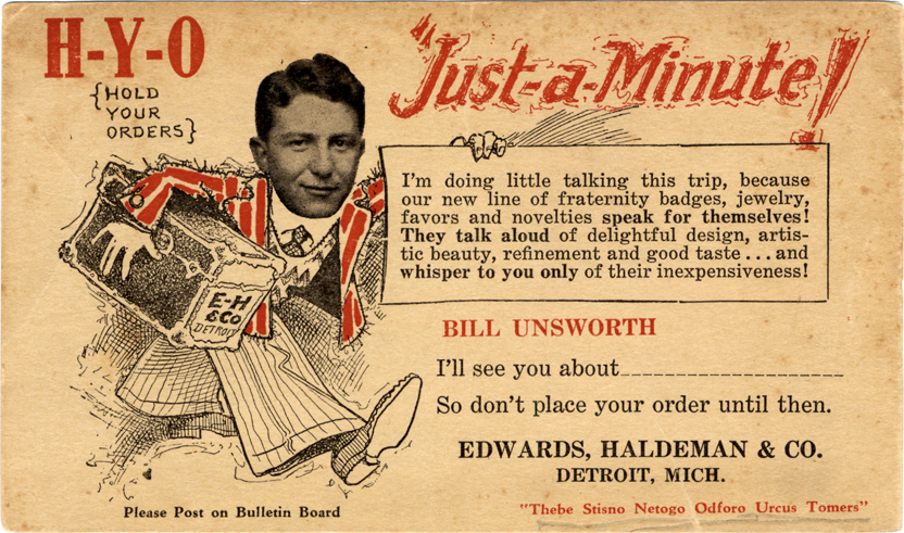 Advertising postcard