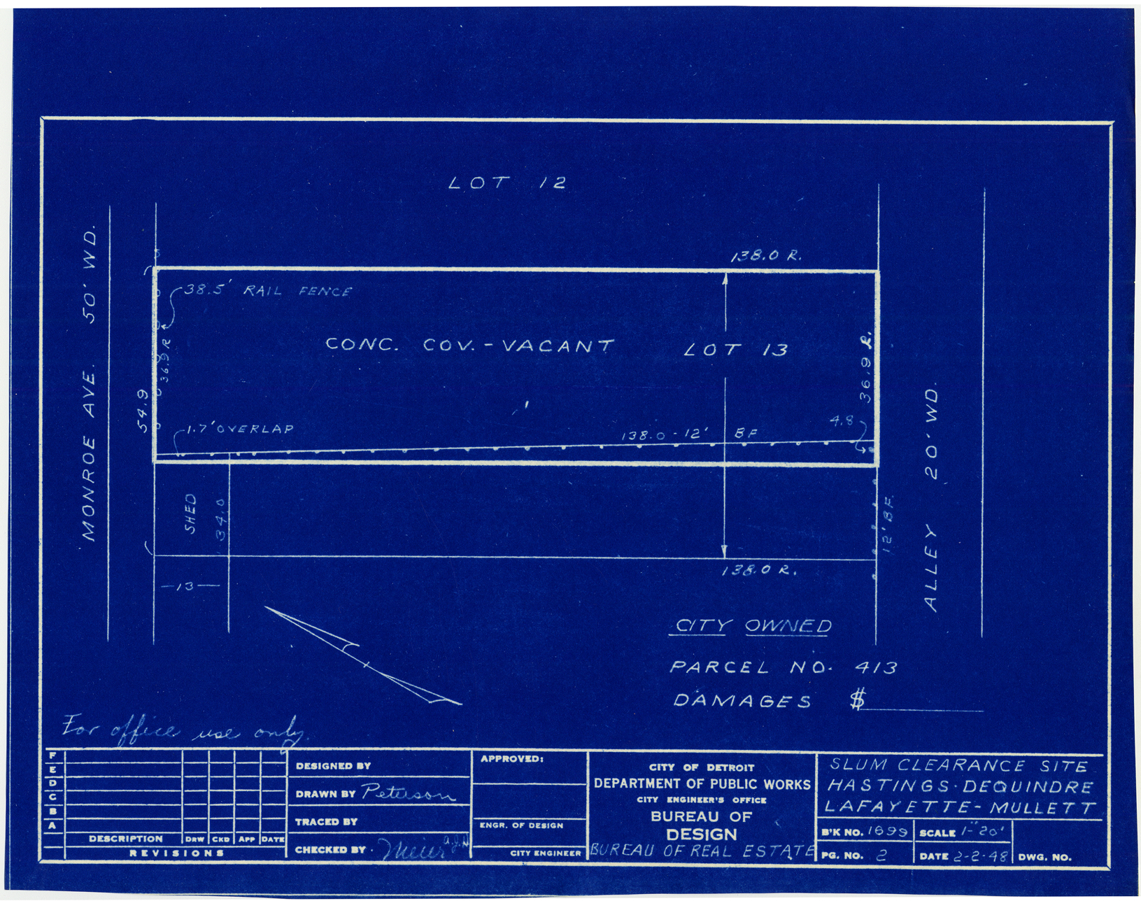 Plot plan for property on Monroe