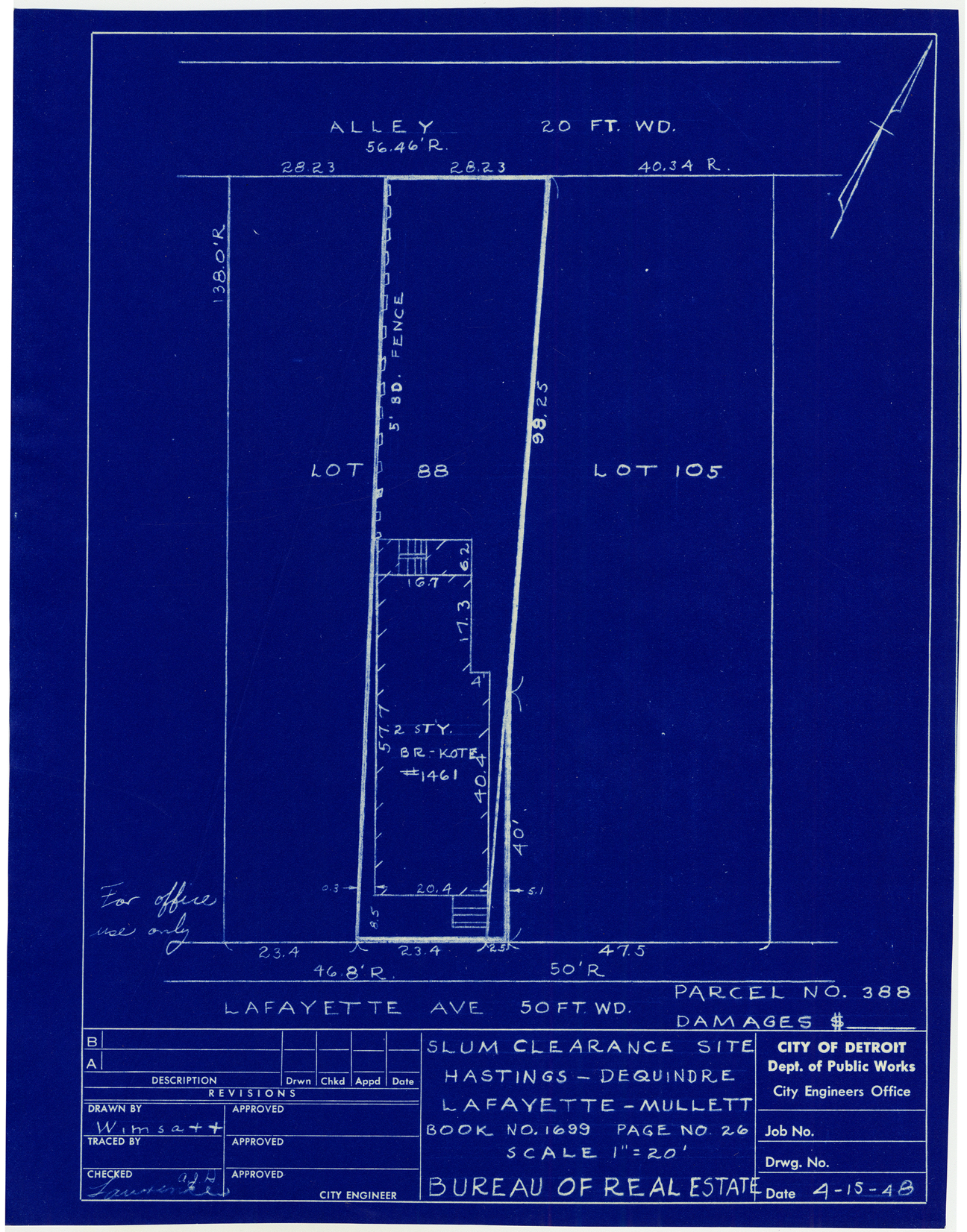 Plot plan for property on Lafayette