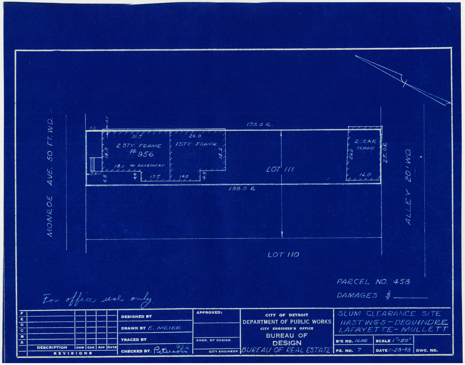 Plot plan for property on Monroe