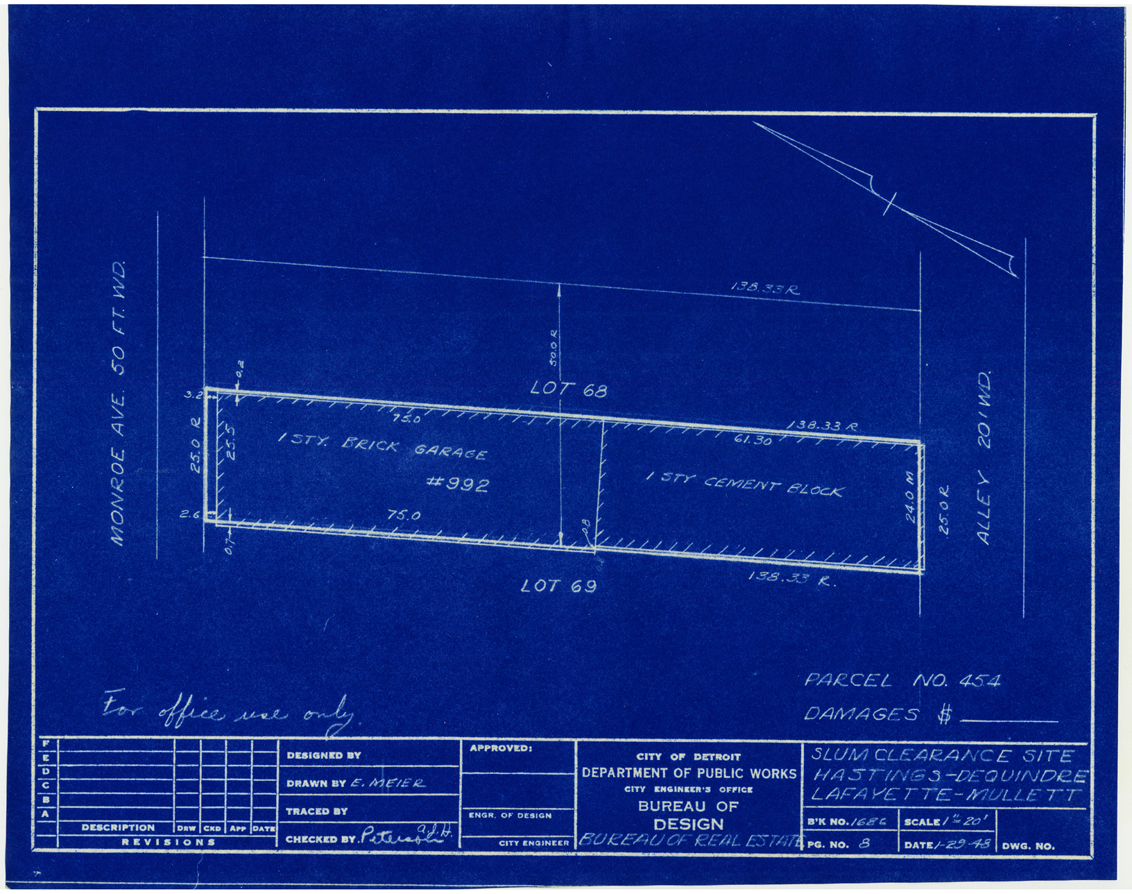 Plot plan for property on Monroe