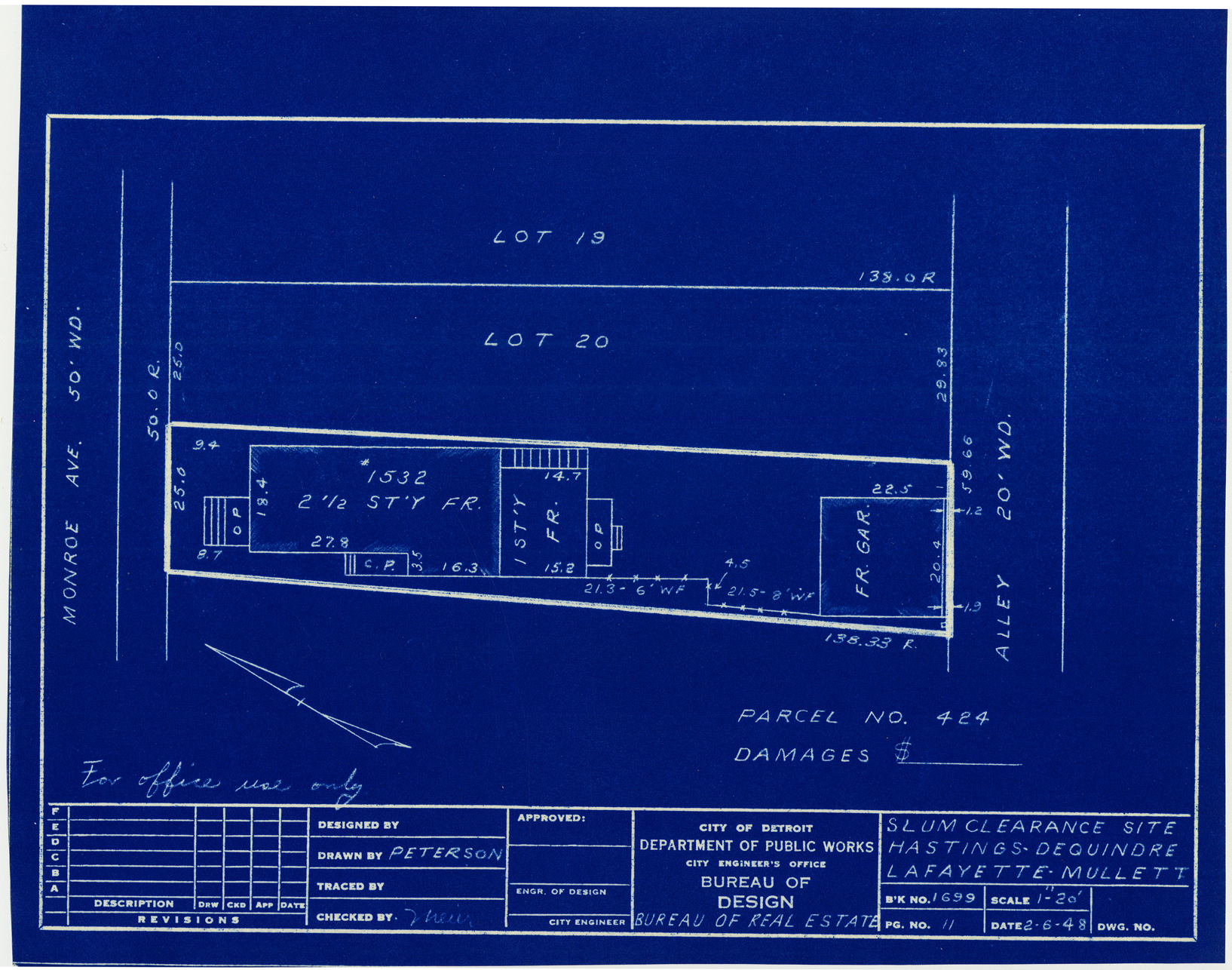 Plot plan for property on Monroe