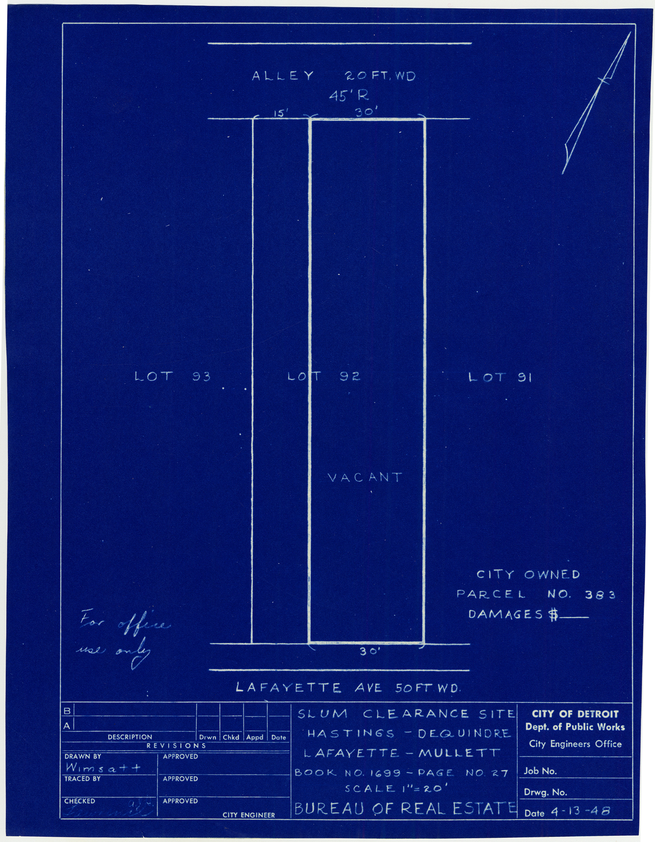 Plot plan for property on Lafayette