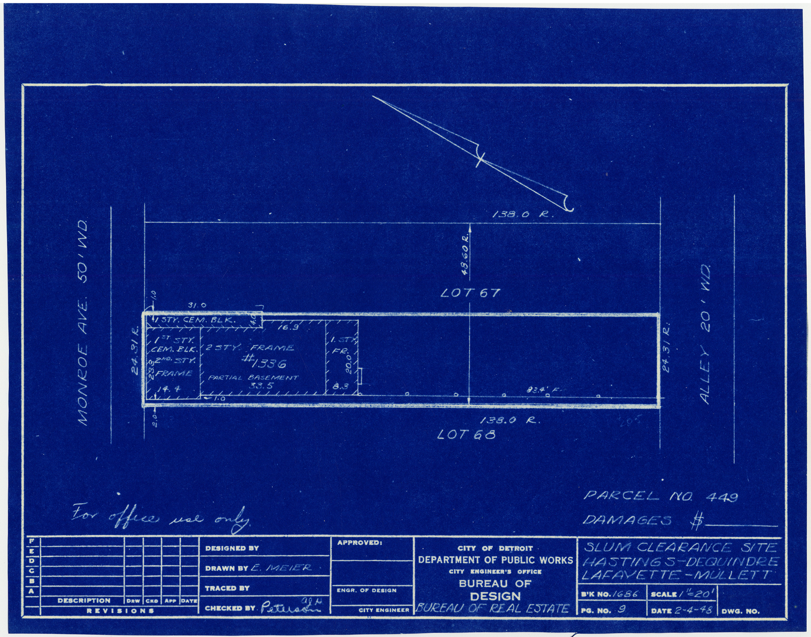 Plot plan for property on Monroe
