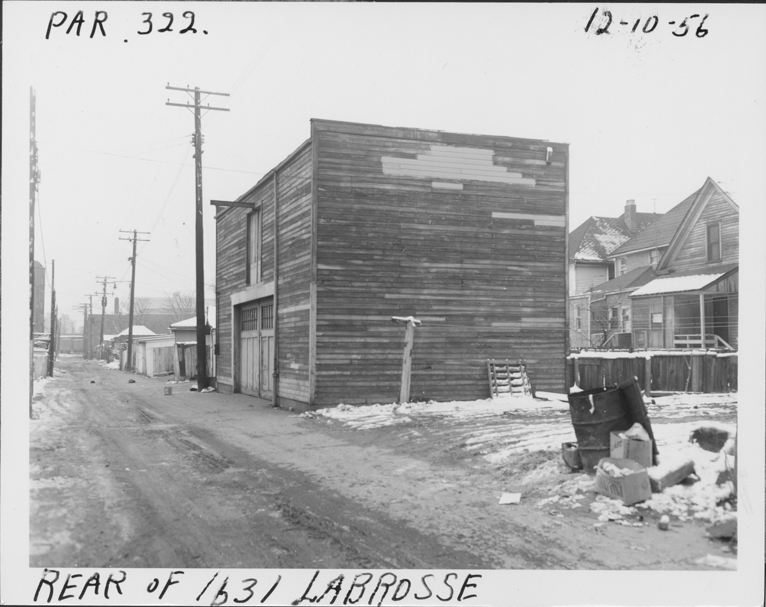 Garage at rear of 1631 Labrosse
