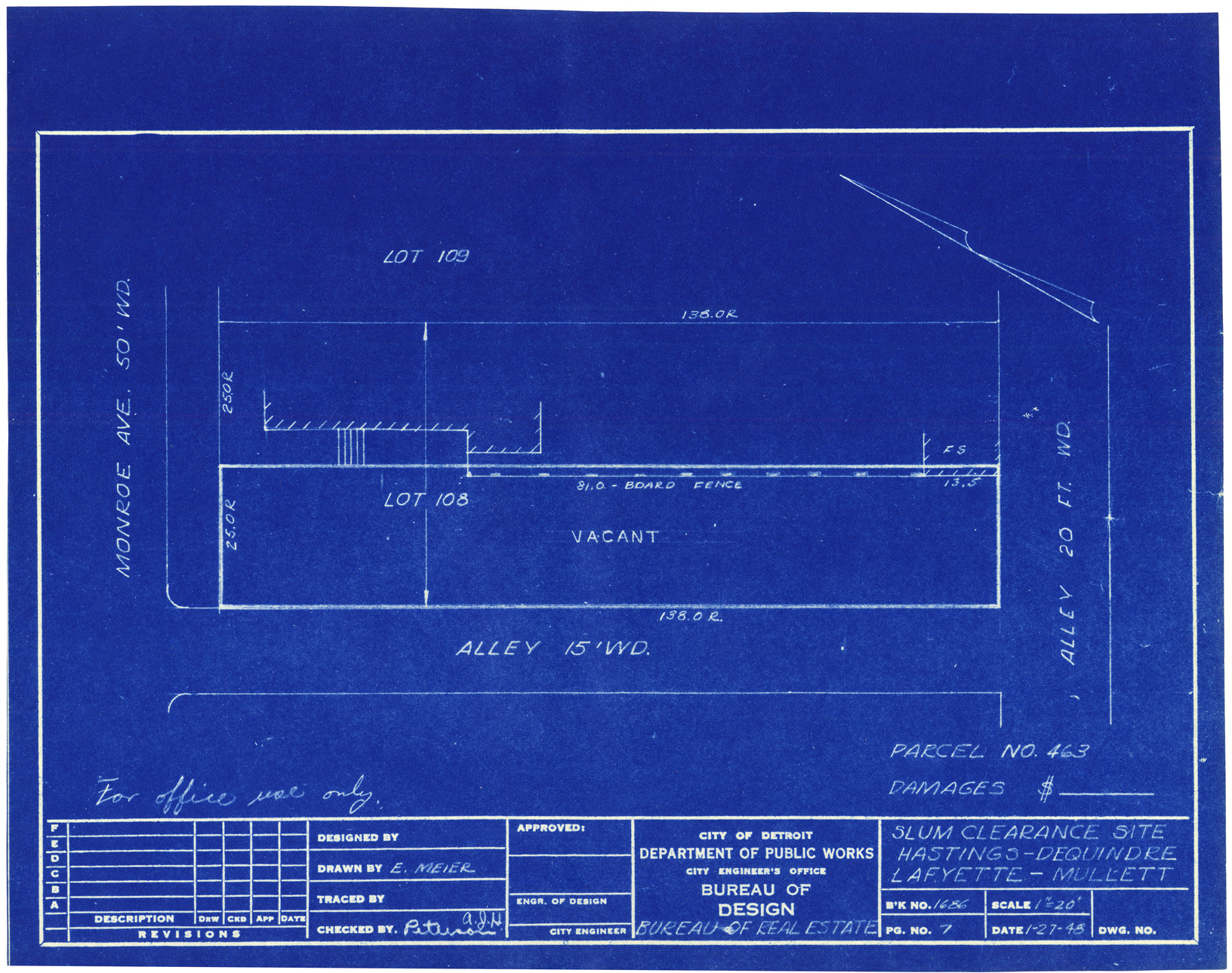 Plot plan for property on Monroe