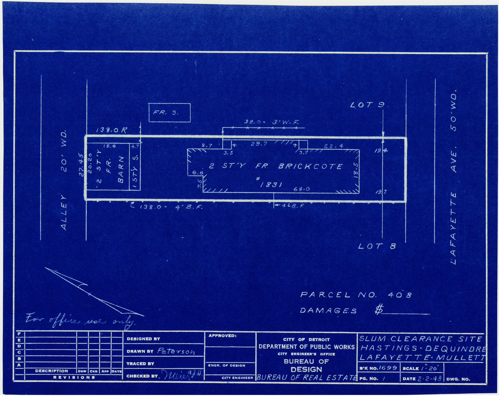 Plot plan for property on Lafayette