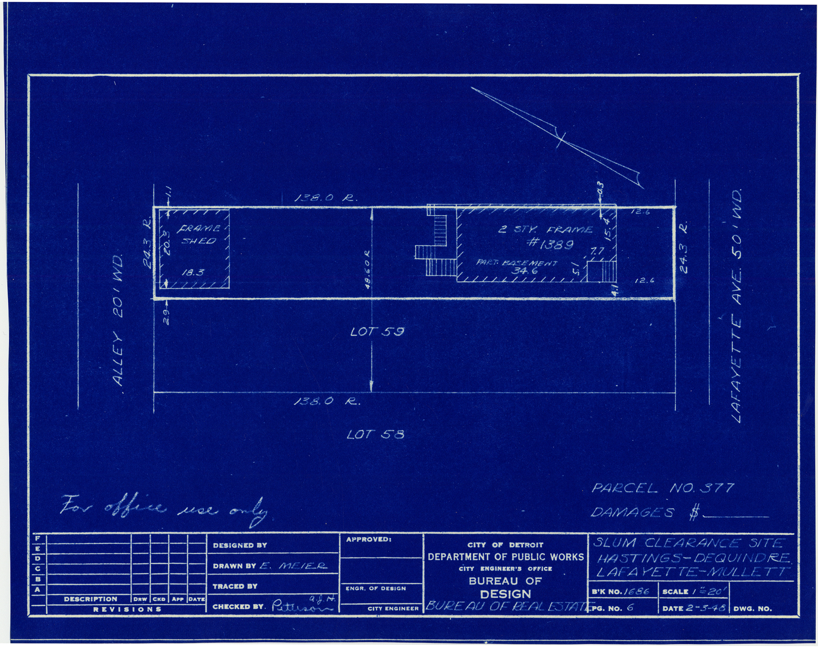 Plot plan for property on Lafayette