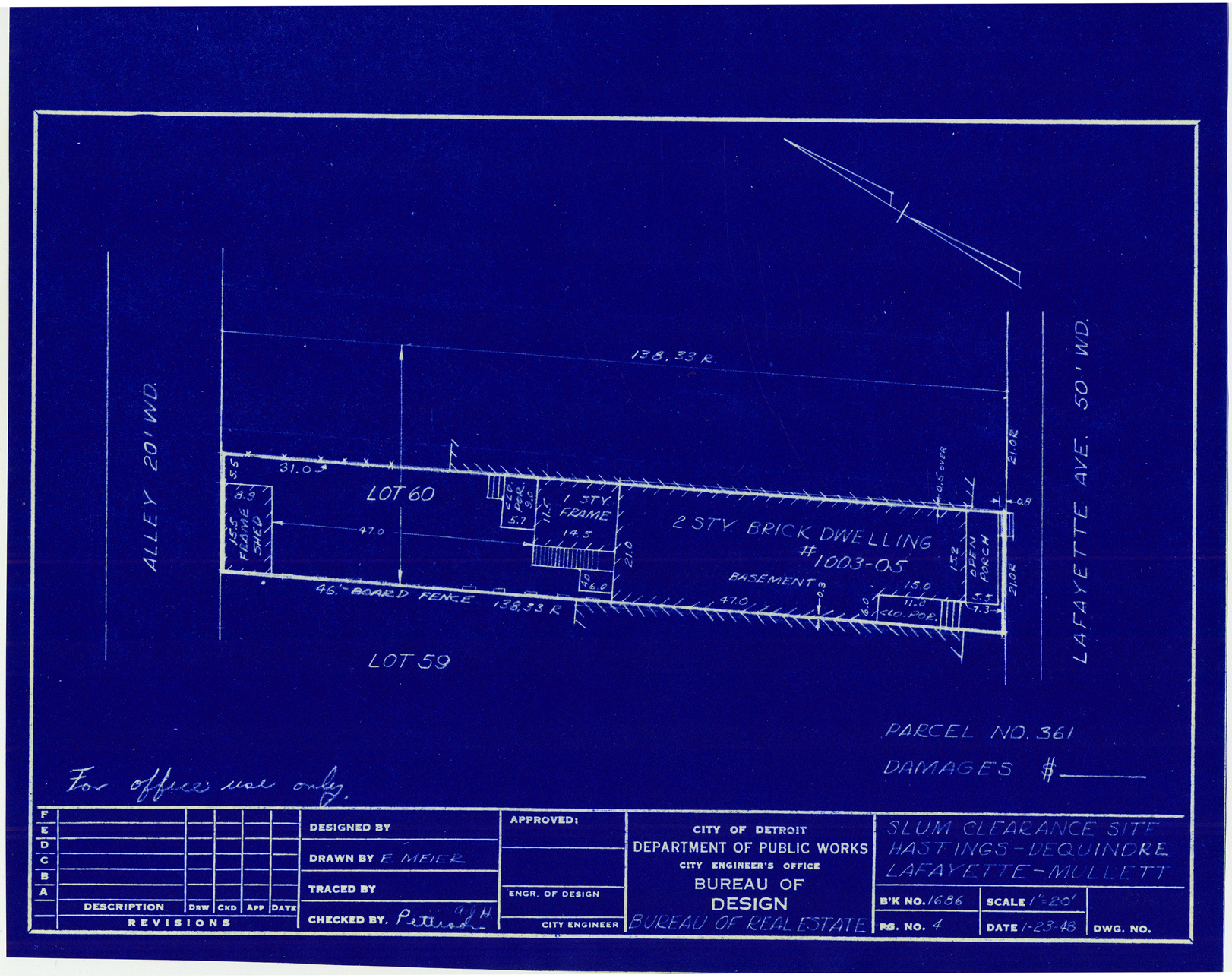 Plot plan for property on Lafayette