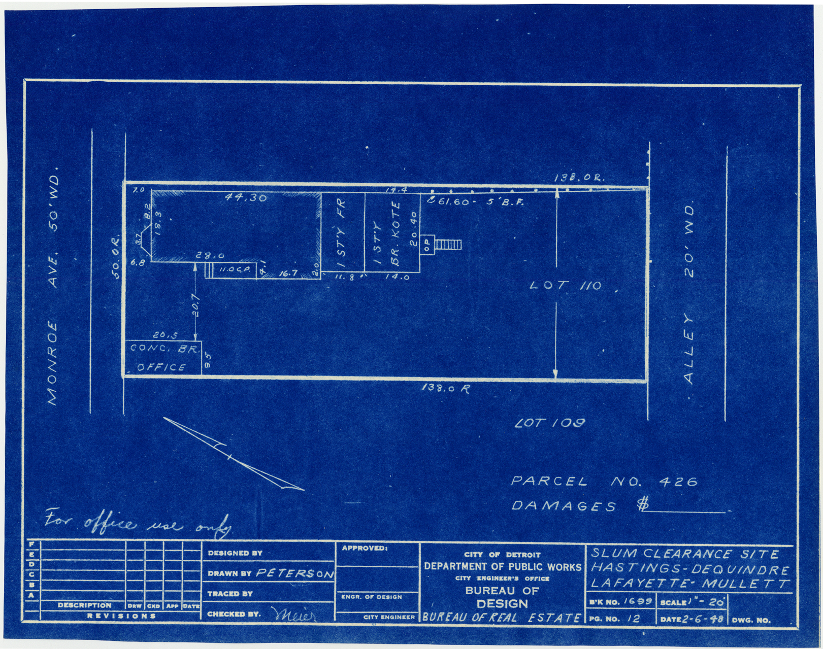 Plot plan for property on Monroe