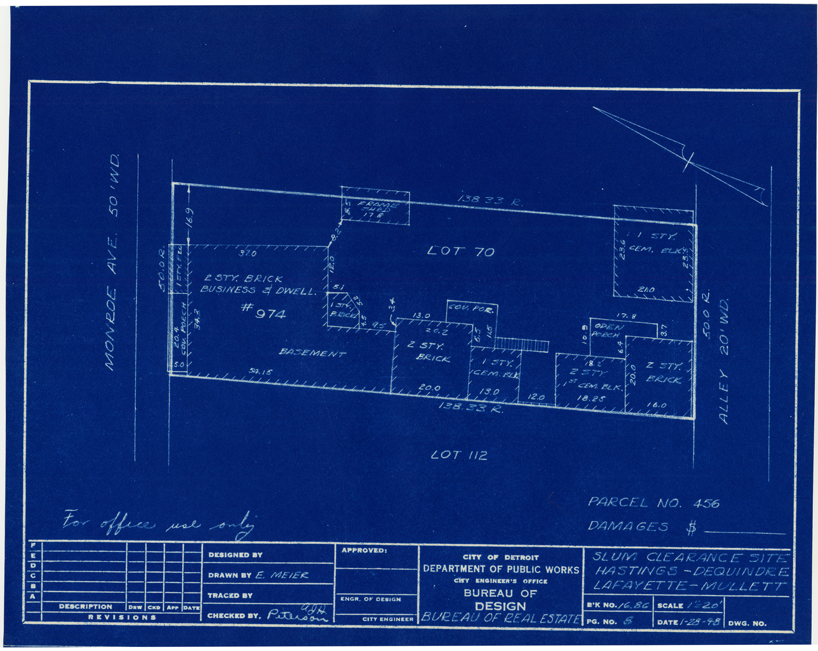 Plot plan for property on Monroe