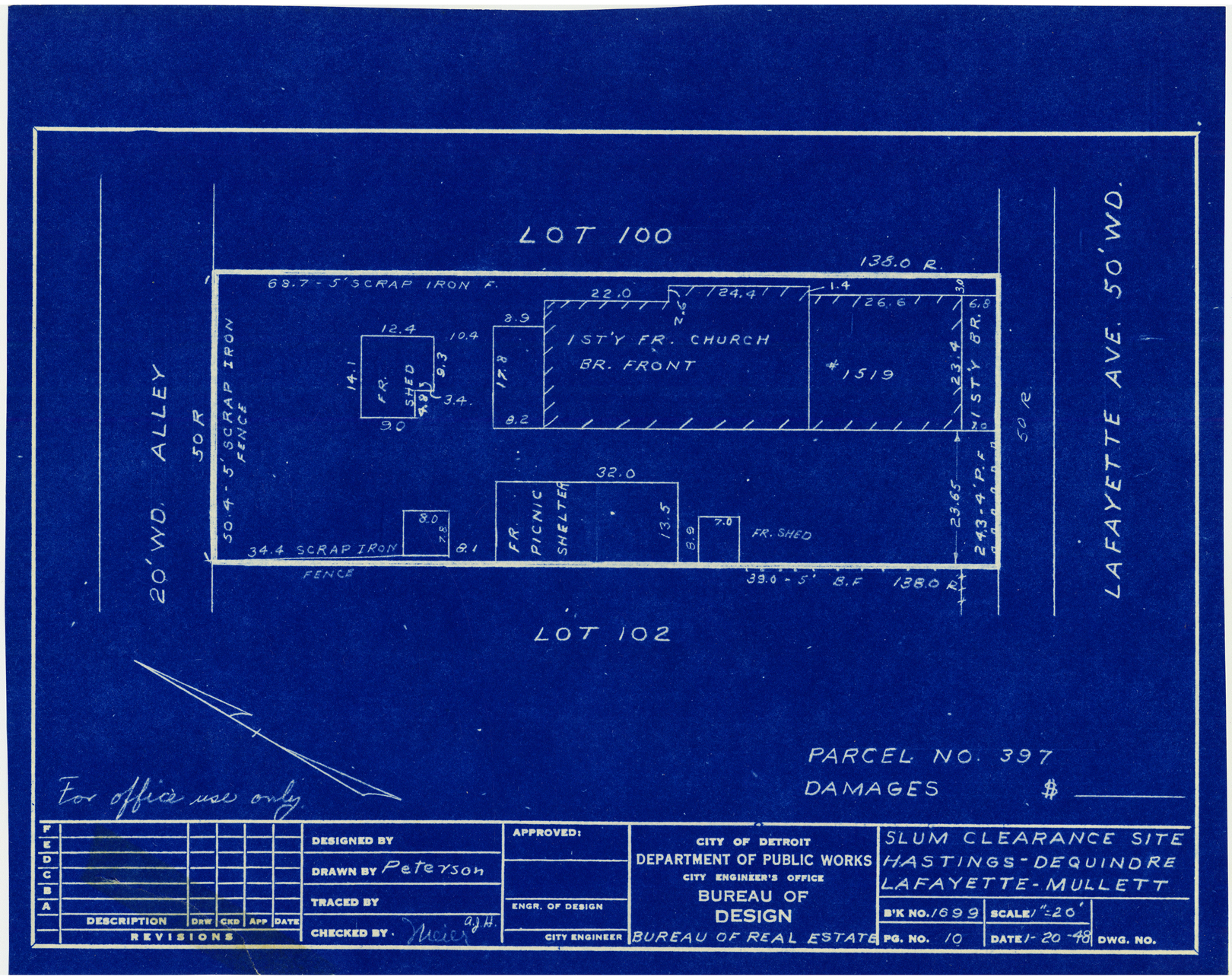 Plot plan for property on Lafayette
