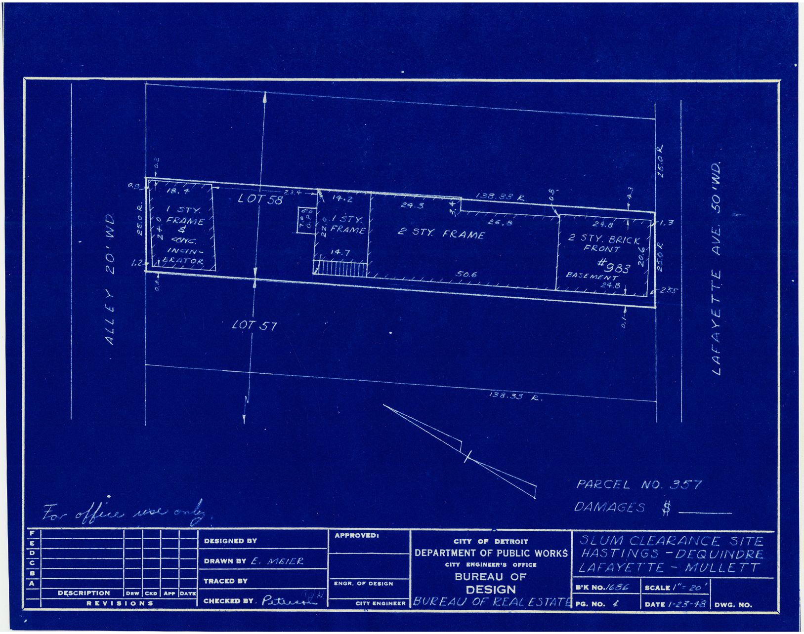 Plot plan for property on Lafayette