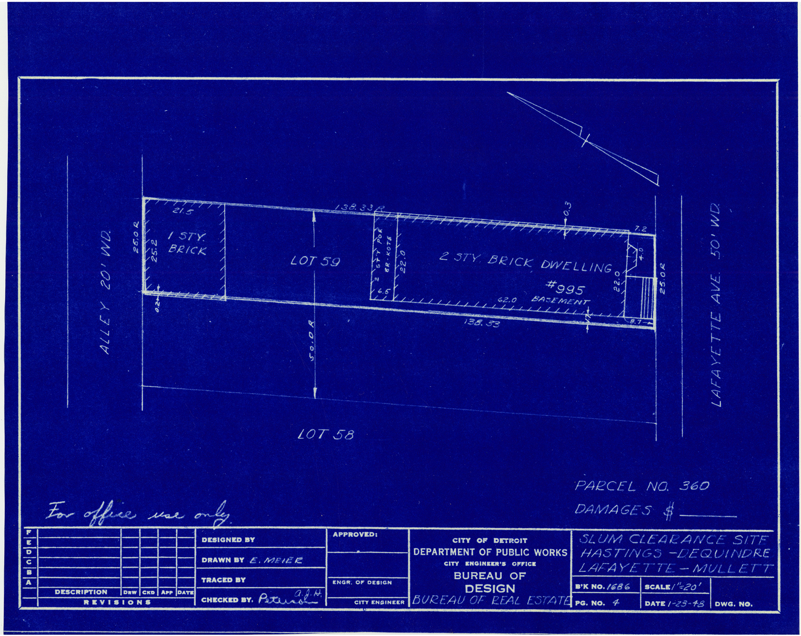 Plot plan for property on Lafayette