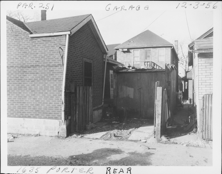 Garage at rear of 1635 Porter