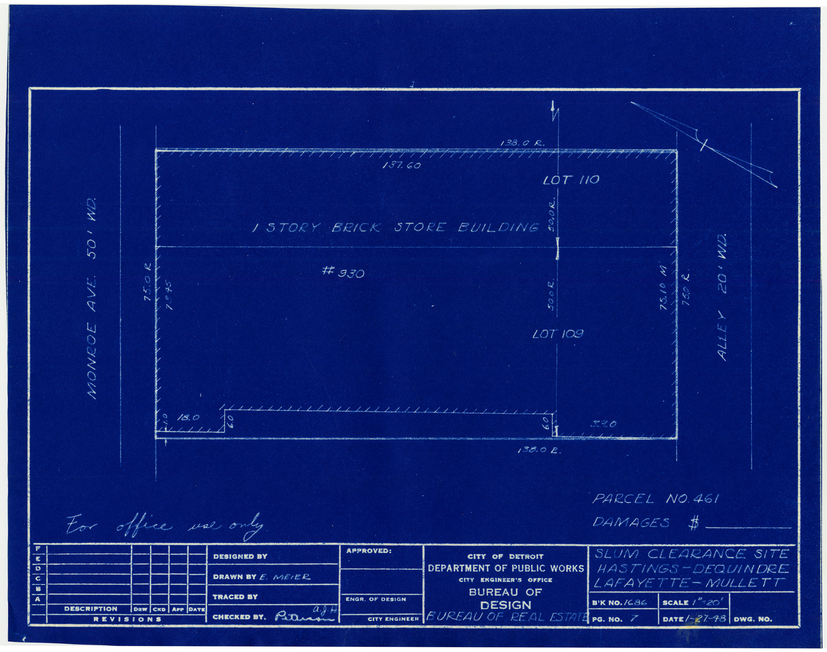Plot plan for property on Monroe
