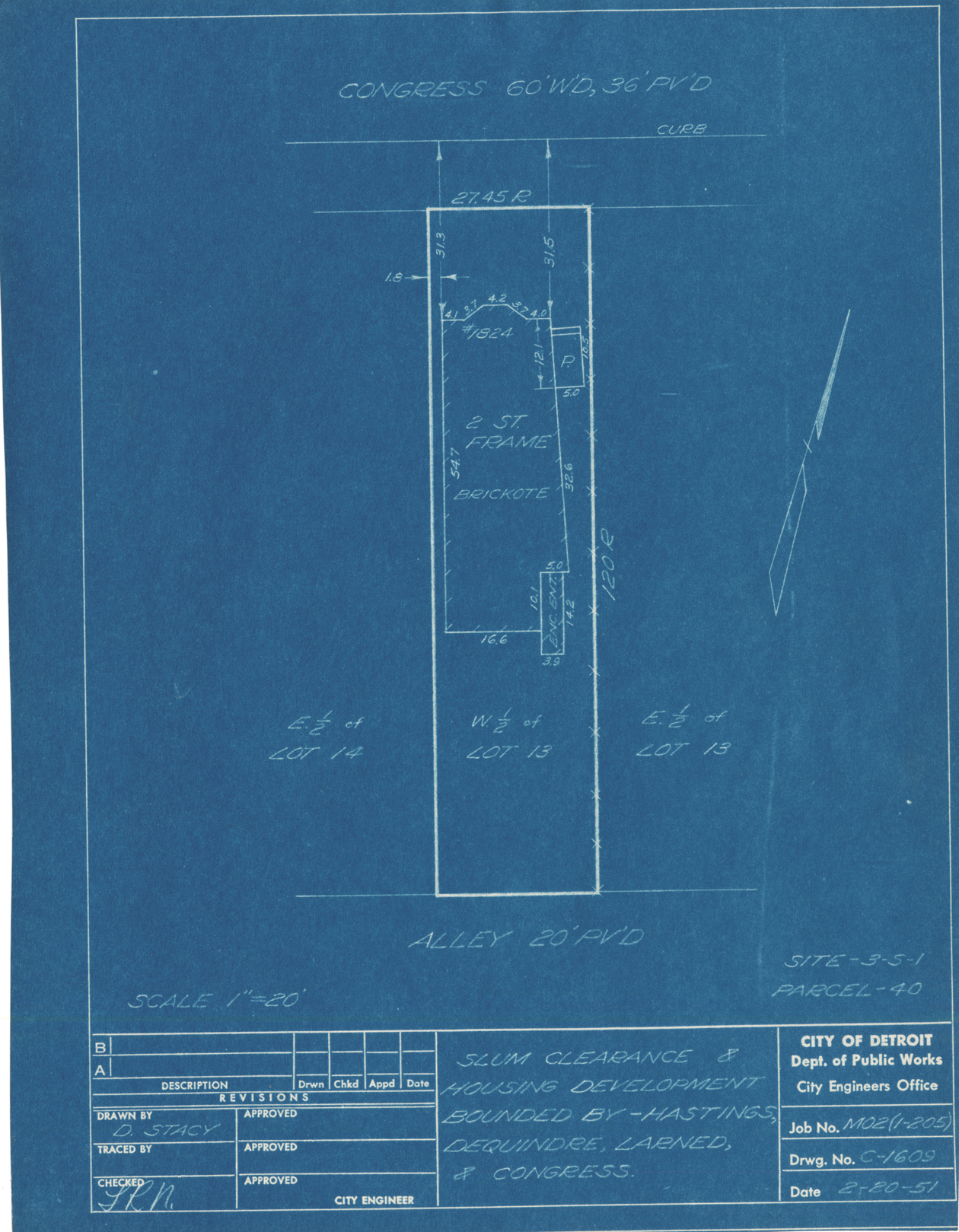 Plot plan for property on Congress