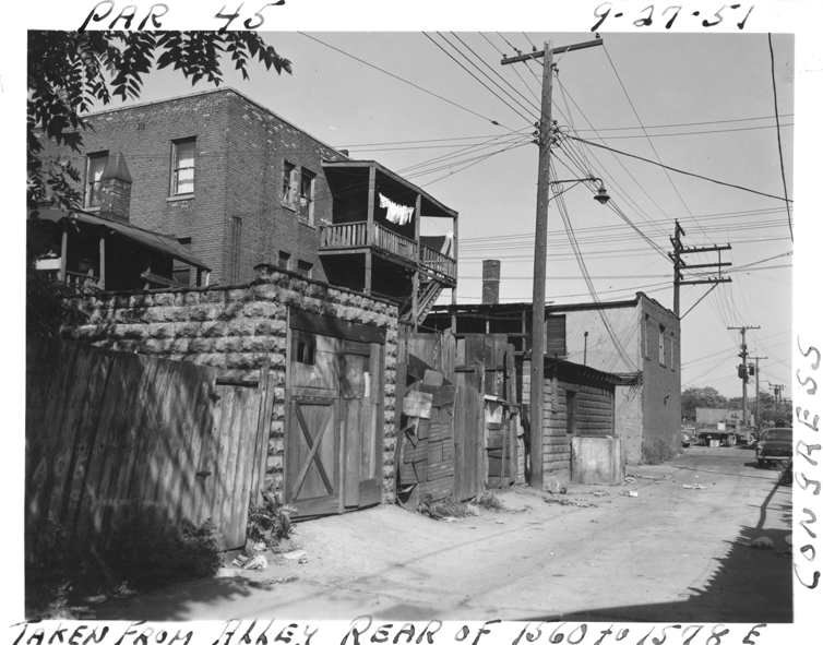 Alley and buildings at 1560-1578 E. Congress