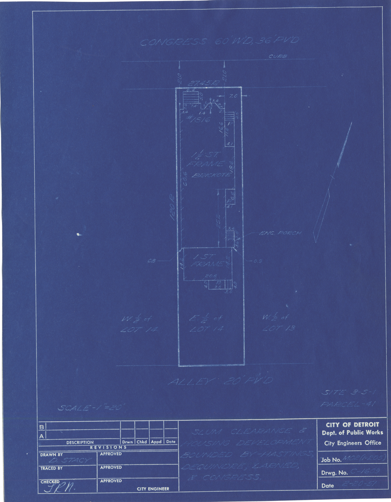 Plot plan for property on Congress