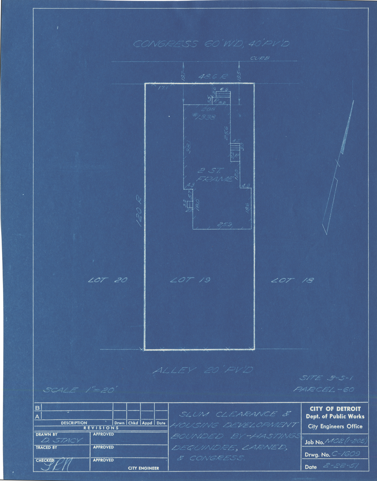Plot plan for property on Congress