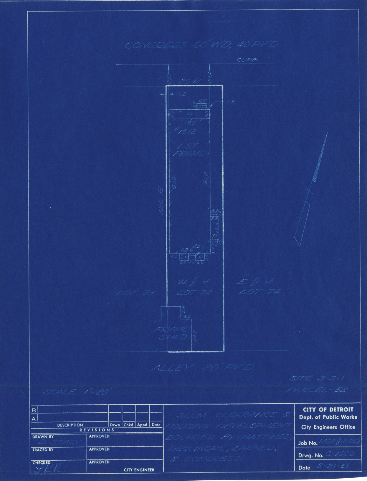 Plot plan for property on Congress