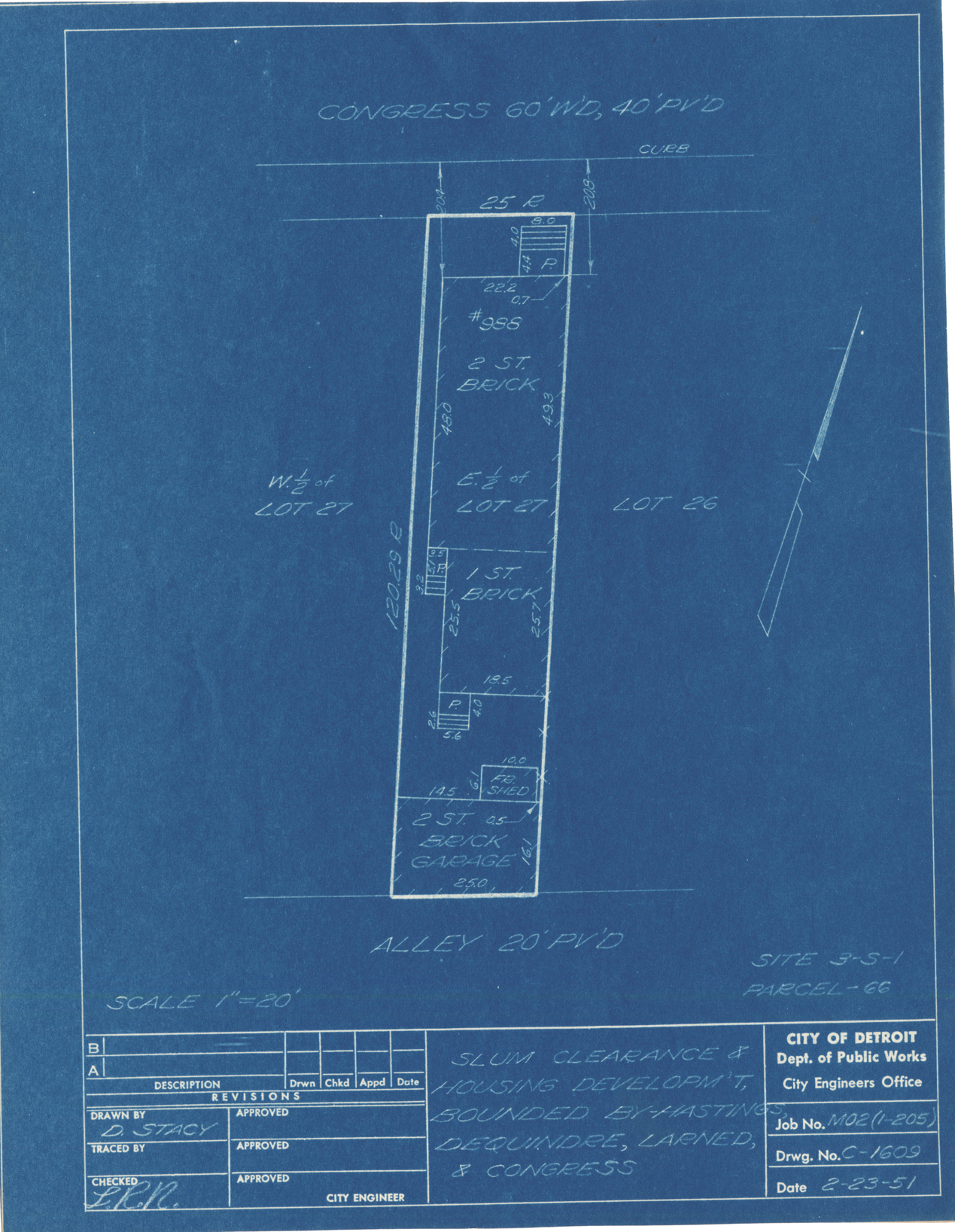 Plot plan for property on Congress